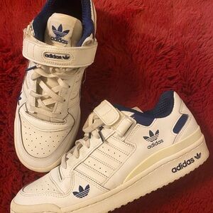Adidas Forum Low Off-White and Navy Sneakers